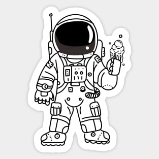 Astronaut  ice cream Sticker